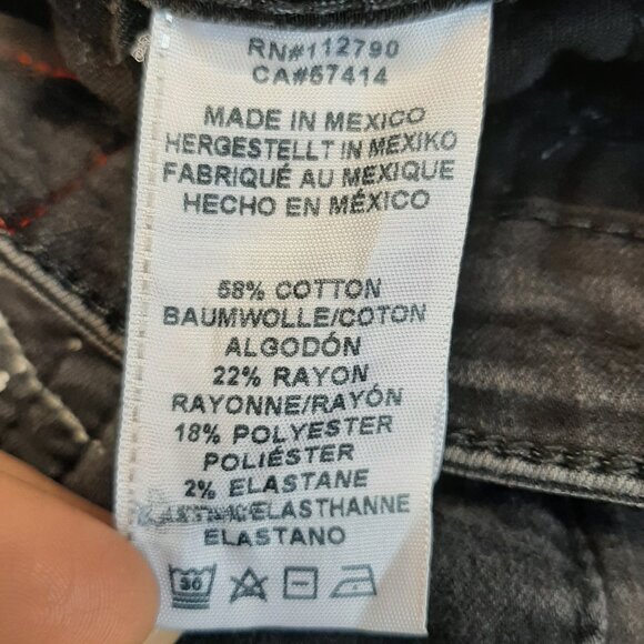 True Religion Woman's Black Supper Skinny Paint Splatter DistresseDenim Jeans 25 - Picture 9 of 11